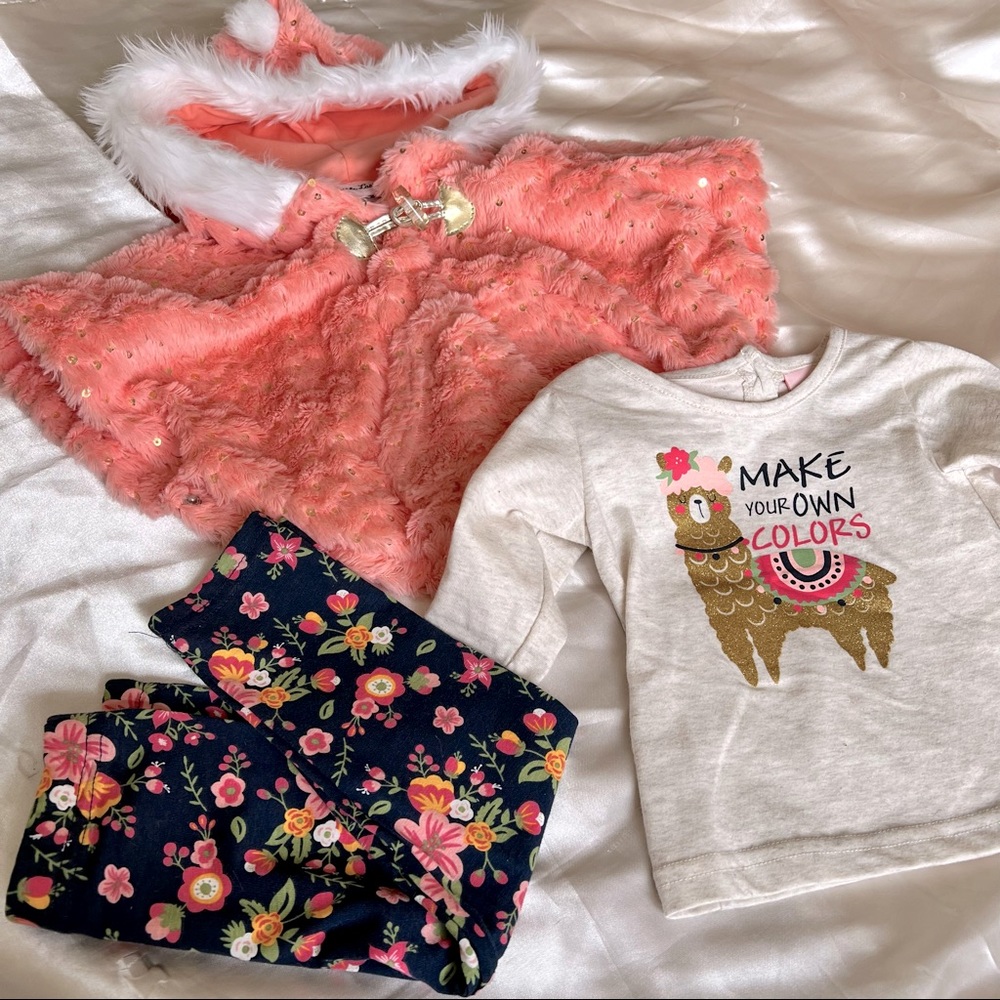 Faux Fur Poncho Set (18M)